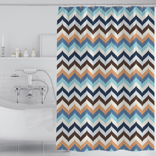 Juego de cortinas de ducha con 12 ganchos para baño, cortina de ducha con textura impermeable de tela degradada, 72x72 pulgadas JM