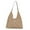 Beige, variant on Woven Shoulder Bag Fashion Large Vintage Weave Handbag for Travel Work Beach Black Beige