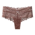 thumbnail image 2 of Gibobby Ropa Interior dama Logo personalizado, Tangas a rayas cintura , Bikini , tangas personalizadas, ropa interior mujer, bragas, Tanga algodón （Café， XL), 2 of 4