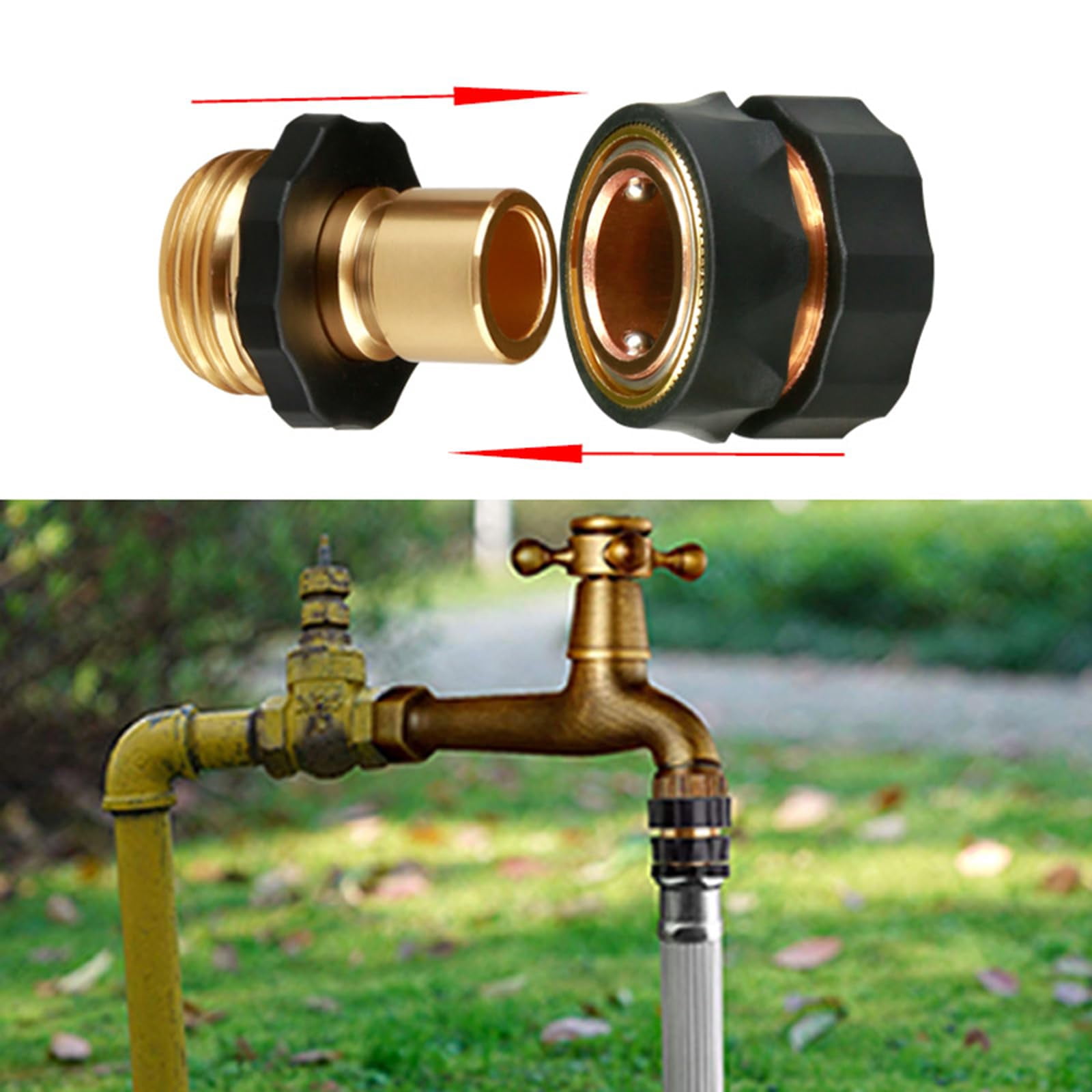3/4 Inch Garden Hose Quick Connect Fittings, Male and Female Hose Connector Set for Sprinkler, Pressure Washer, Garden and Outdoor Use