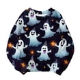thumbnail image 4 of Ugoldhm Girls Halloween Floral Print Crew Neck Sweatshirt Long Sleeve Loose Fit Casual Pullover, 4 of 5