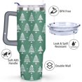 thumbnail image 3 of Green White Minimalist Christmas Tree 40 Oz Tumbler with Handle Lid and Straw Stainless Steel Double Walled Vacuum Insulated Cup Merry Christmas Gifts Tumbler for Women Men Friends Outdoor Indoor, 3 of 6