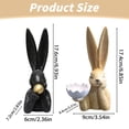thumbnail image 3 of Spring Rabbits Easter Decoration, Vintage Black Resin Bunny Decor Statue Large Rabbit Figurines Easter Table Centerpiece Decorative Bunny Sculpture Collectibles Gift for Home Indoor Decor Style 2, 3 of 9
