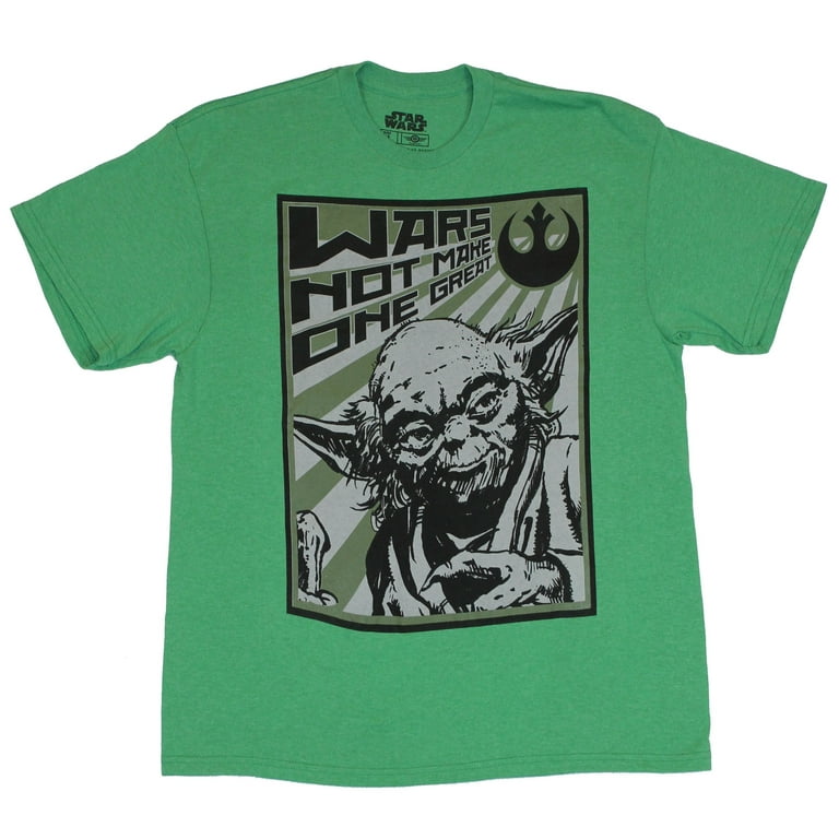 Hoofdkwartier Uitlijnen Azijn Star Wars Mens T-Shirt - "Wars Not Make One Great" Yoda Rebel Poster Image  (X-Large) - Walmart.com