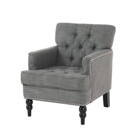 Noble House Liam Fabric Charcoal Gray Club Chair