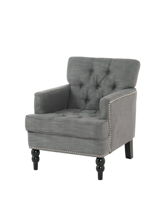Noble House Liam Fabric Charcoal Gray Club Chair
