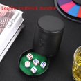 thumbnail image 3 of Vaso de dados de cuero negro y verde con tapa para juegos de mesa Farkle Yahtzee de Liars Dice, negro, 3 of 5