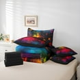 thumbnail image 6 of Castle Fairy Hippie Graffiti 7pcs Bedding Comforter Set,Abstract Artwork Queen Bedding Sets Super Cozy,Splash Splatter Queen Sheet Sets,Super Cozy Vintage Room Decor,Reversible, 6 of 8