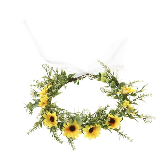 Daisy Garlands Crown Hair Wreath Flower Headbands Women Bride Flower Crown for Stall Market Daisy Headbands