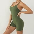 thumbnail image 7 of Miluxas Womens Jumpsuits Unitard Bodysuits One Piece Shorts Rompers Yoga Sleeveless Backless Bodycon Outfits Army Green 8(L), 7 of 7