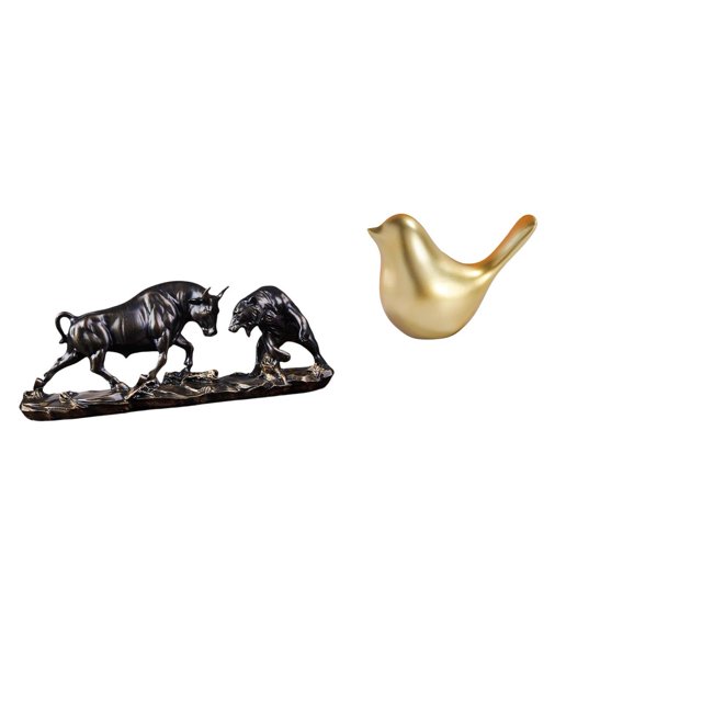 Colección Moderna De Esculturas De Animales Feng Shui Con Figuras De Toro, Oso, Vaca, Ganado Y Pájaro Dorado Para Escritorio, Oficina, Sala De Estar, Decoración, Regalos.