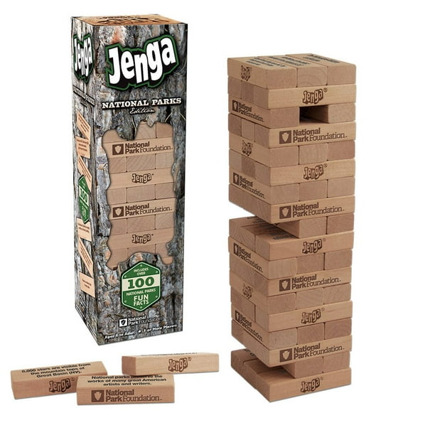 Juego de bloques de madera con temática de parques nacionales USAOPOLY JENGA