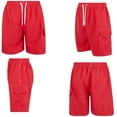 thumbnail image 3 of Men's Quick Dry Cargo Swim Trunks, Board Shorts with Mesh Lining, Lime/Red, Medium, 3 of 4
