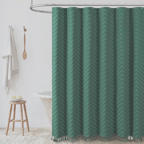 Boho Shower Curtain 72x72 inches, Shower Curtain Modern Chic Textured Tufted Striped Minimalist Hotel Bathroom Shower Curtain