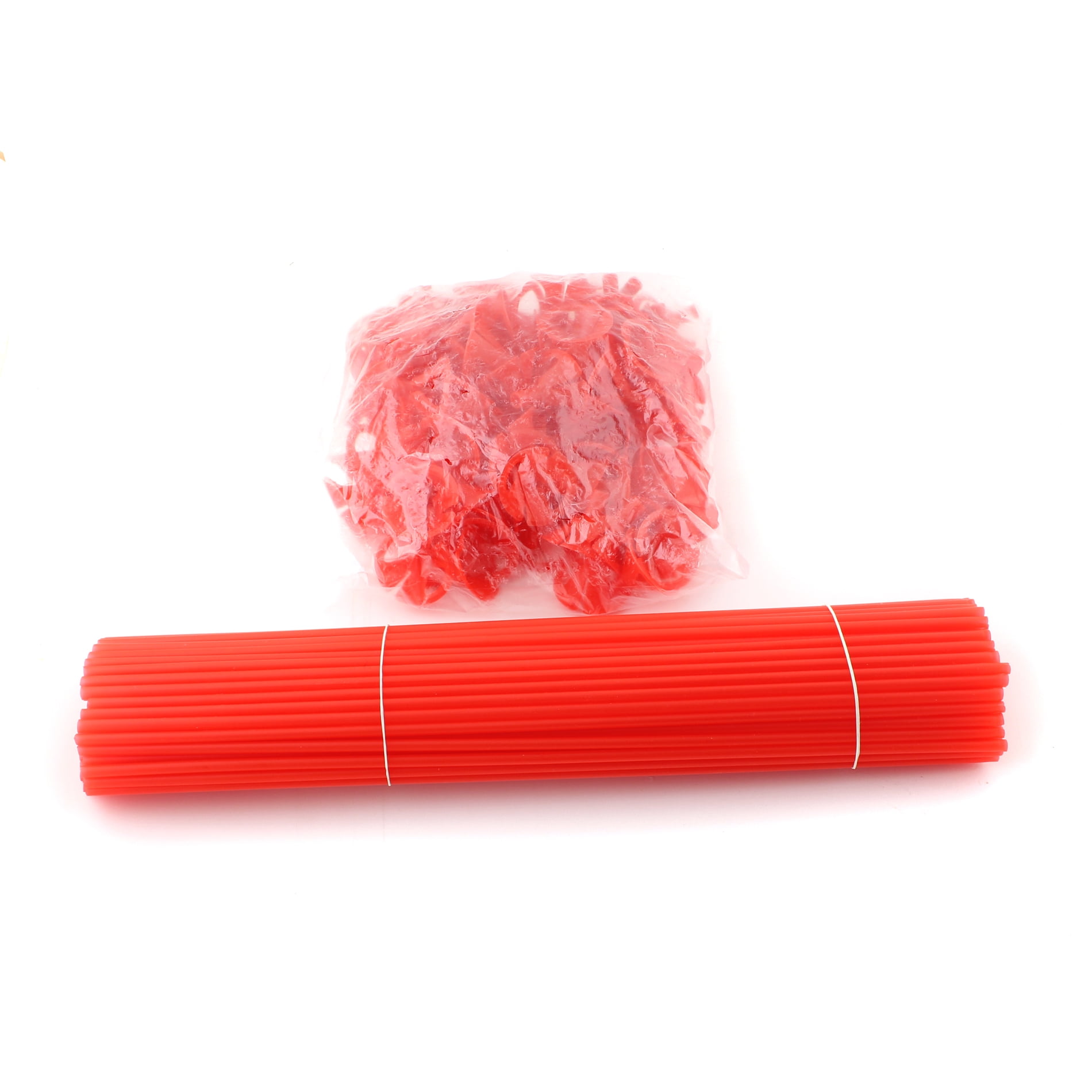100x Red Plastic Balloon Sticks and Cups for Party Supplies Wedding