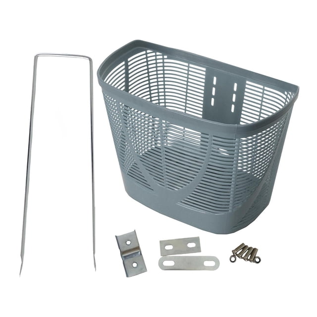 Siruishop Front Bike Basket Carrier,Container Storage Basket for Mountain Road Bike Riding Gray