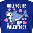 thumbnail image 4 of Inktastic Will You Be My Valentine with Cute Shark and Hearts Long Sleeve Youth T-Shirt, 4 of 5