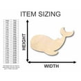 thumbnail image 2 of Unfinished Wood Whale Shape - Ocean - Nursery - Craft - up to 46" DIY 46" / 1", 2 of 3