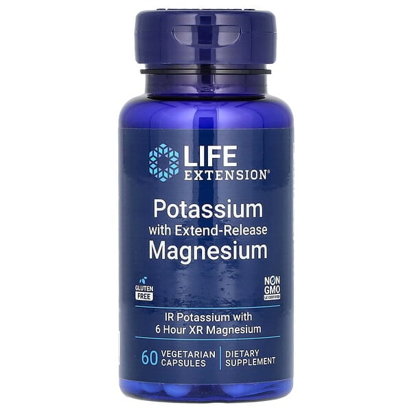 Potasio con Magnesio de Liberación Prolongada Life Extension 60 Cápsulas Vegetarianas