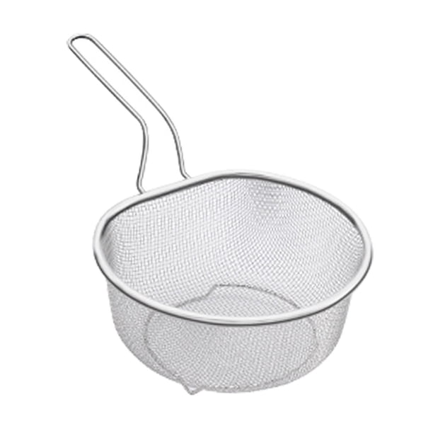 Cesta de malla filtrante para olla caliente de acero inoxidable para freír papas fritas y espaguetis resistentes Malla gruesa de 21 cm