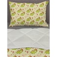 thumbnail image 3 of Dinosaur Comforter & Sham Bedding Set, Dinosaur Characters with Spring Meadow Flowers Hearts, 3 pcs Duvet Set Microfiber Filling Quilt, 5 Sizes, Green Yellow, by Ambesonne, 3 of 4