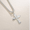 thumbnail image 4 of Fancime Gold Plated 925 Sterling Silver Edgy Gothic Cross Pendant Necklace With Steel Box Long Chain for Men, 23.6-INCH, 4 of 6