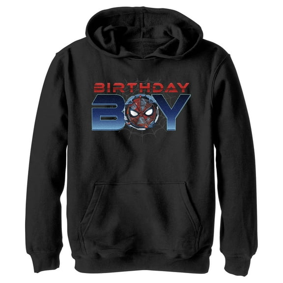 Boy's Marvel Mecha Spidey Birthday Pull Over Hoodie Black Medium