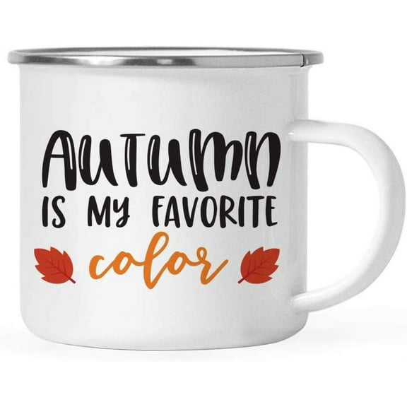 Koyal Wholesale Fall Autumn Season 11oz. Stainless Steel Campfire Coffee Mug Gift, Autumn is My Favorite Color, 1-Pack