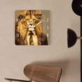 thumbnail image 4 of 12 Inch Wall Clock Battery Operated Square Clock Decorative for Office, Kitchen, Outdoor, Living Room，Jacket Lion Stripe Print, 4 of 4