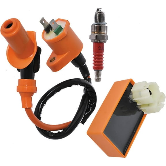 ALL-CARB Racing 6 Pin AC CDI Ignition Coil Spark Plug Replacement for GY6 50cc 125cc 150cc Scooters ATVs Mopeds