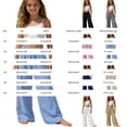thumbnail image 3 of Xijirk Girls Wide Leg Pants Elastic Waist Lightweight Casual Jogger Double Layer Pleated Sportswear,6-7 Years, 3 of 5
