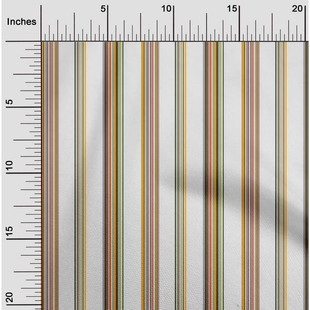 oneOone Viscose Chiffon Fabric Multicolor Stripe Print Fabric By The Yard 42 Inch Wide