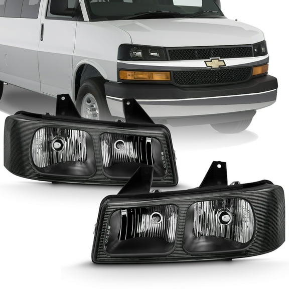 ANZO USA 111474 Crystal Headlights Fits select: 2003-2017 CHEVROLET EXPRESS G2500, 2004-2017 CHEVROLET EXPRESS G3500