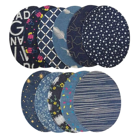 Vjnyvs 16Pcs Denim Patches Sewing Repair Patches Jeans Patch Iron On Applique For Clothing Jeans And DIY Repair