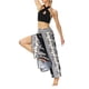 thumbnail image 4 of VISgogo Pantalones de pierna ancha de verano para mujer, pantalones sueltos sueltos de tiro medio con estampado bohemio con divisiones para yoga, playa, vacaciones VISgogo  moda, 4 of 9