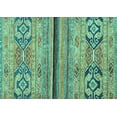 thumbnail image 1 of Ahgly Company Machine Washable Indoor Rectangle Abstract Turquoise Blue Modern Area Rugs, 2' x 4', 1 of 4