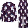 thumbnail image 5 of Top-kevin Women's Pajama Sets Tooth Crown Long Sleeve Lounge Sets Pjs Sleepwear with Pockets, 5 of 12