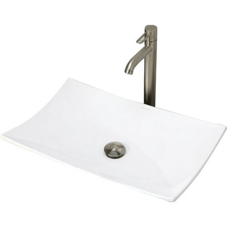 Decolav Classically Redefined Iris Ceramic Rectangular Vessel Bathroom Sink