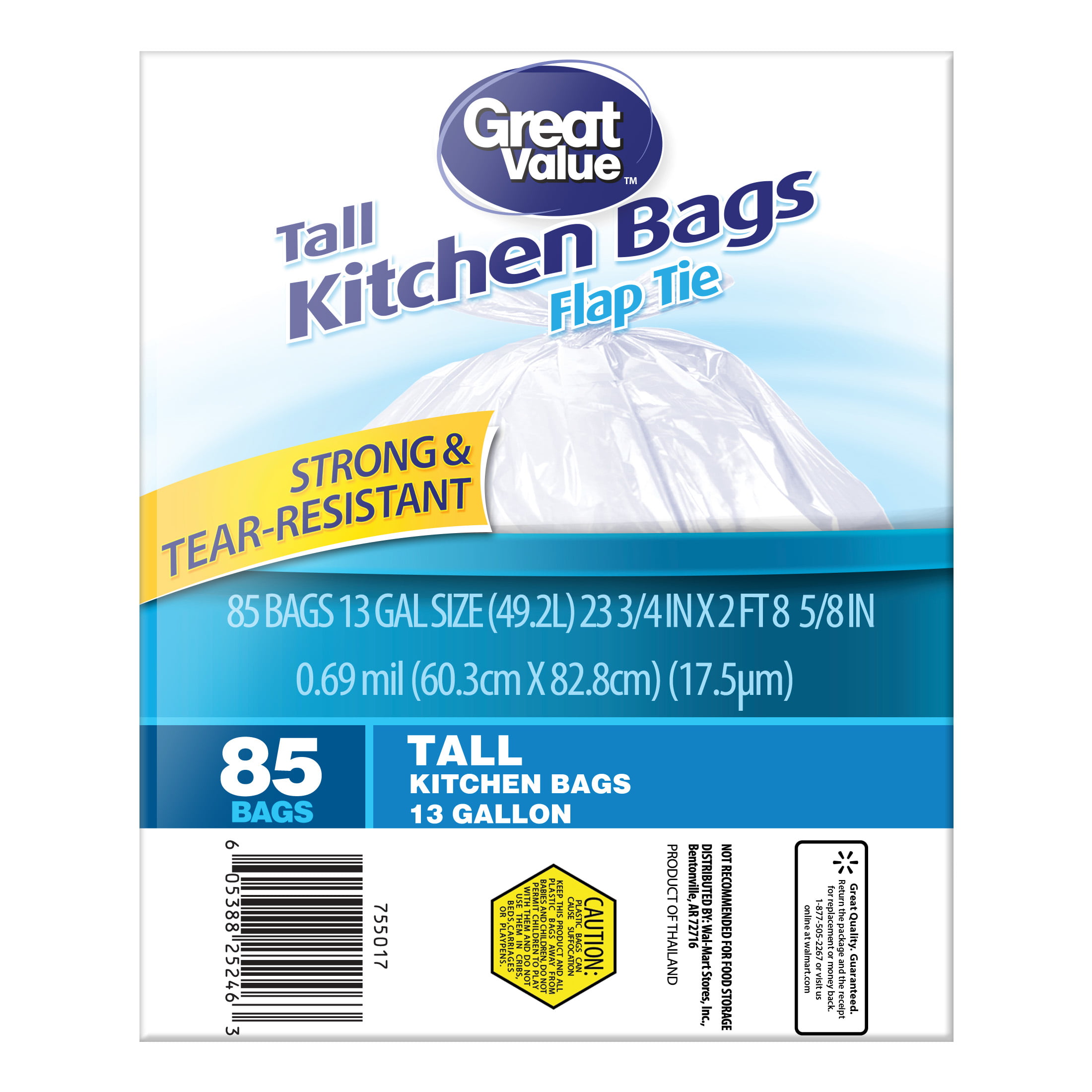 85 Counts 13 Gallon Trash Bag Biodegradable, Inwaysin Ultra Thick & Strong  13 Gallon Kitchen Trash Bags, Unscented 13 Gallon Kitchen Garbage Bags