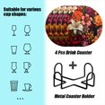 thumbnail image 2 of BaHomeck Drink Coasters Set of 4 with Holder vibrant painting of various flowers including roses and lilies Water Absorbent Ceramic Coasters Tabletop Protection,Suitable for Various Cup ,Home Decor, 2 of 4