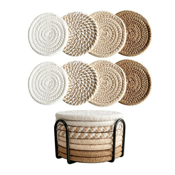 Posavasos para bebidas Posavasos para mesa de café, paquete de 8 Posavasos Posavasos para bebidas Posavasos boho absorbentes Posavasos para mesa de madera, salón