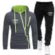 thumbnail image 1 of Ropa para hombre Novedad en chándal deportivo con cremallera y estampado, sudaderas con capucha informales, pantalones deportivos para correr, chaqueta de calle europea, abrigo, 1 of 4