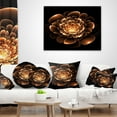 thumbnail image 3 of Designart Glittering Brown Yellow Fractal Flower - Floral Throw Pillow - 16x16, 3 of 4