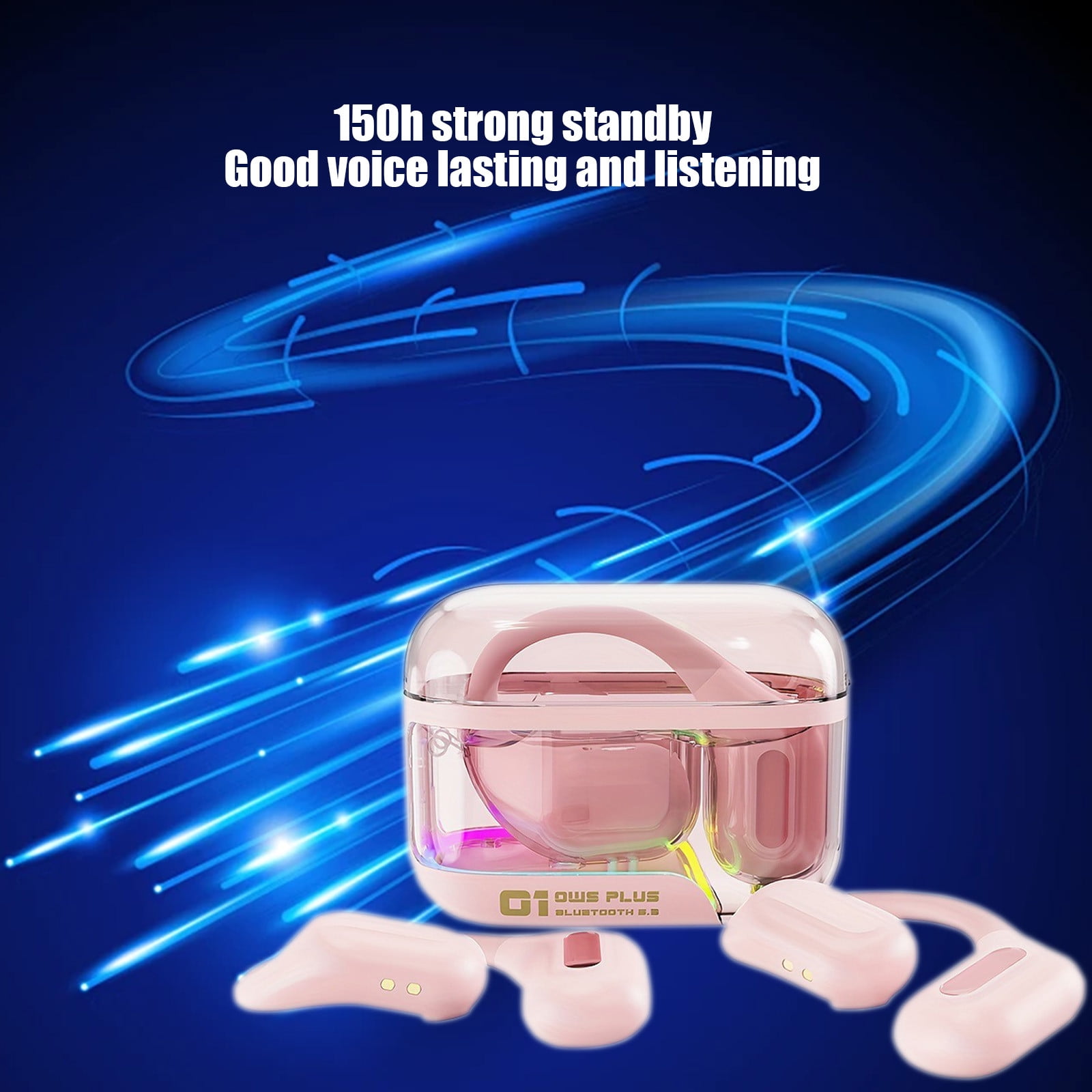 Cheap things Open Ear Earbuds Clip on Earbuds Bluetooth 5.4 IPX4 Waterproof Running Headphones Light Weight Comfort Stable Fit Workout Open Ear Headphone Fitness Headphones for Running