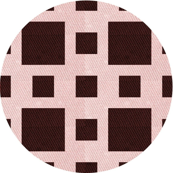 Ahgly Company Machine Washable Indoor Round Transitional Deep Rose Pink Area Rugs, 7' Round