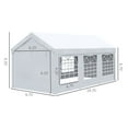 thumbnail image 3 of 20x10 ft Carport Party Tent, Outdoor Canopy Portable Garage w/ Sidewalls & Windows, 3 of 9