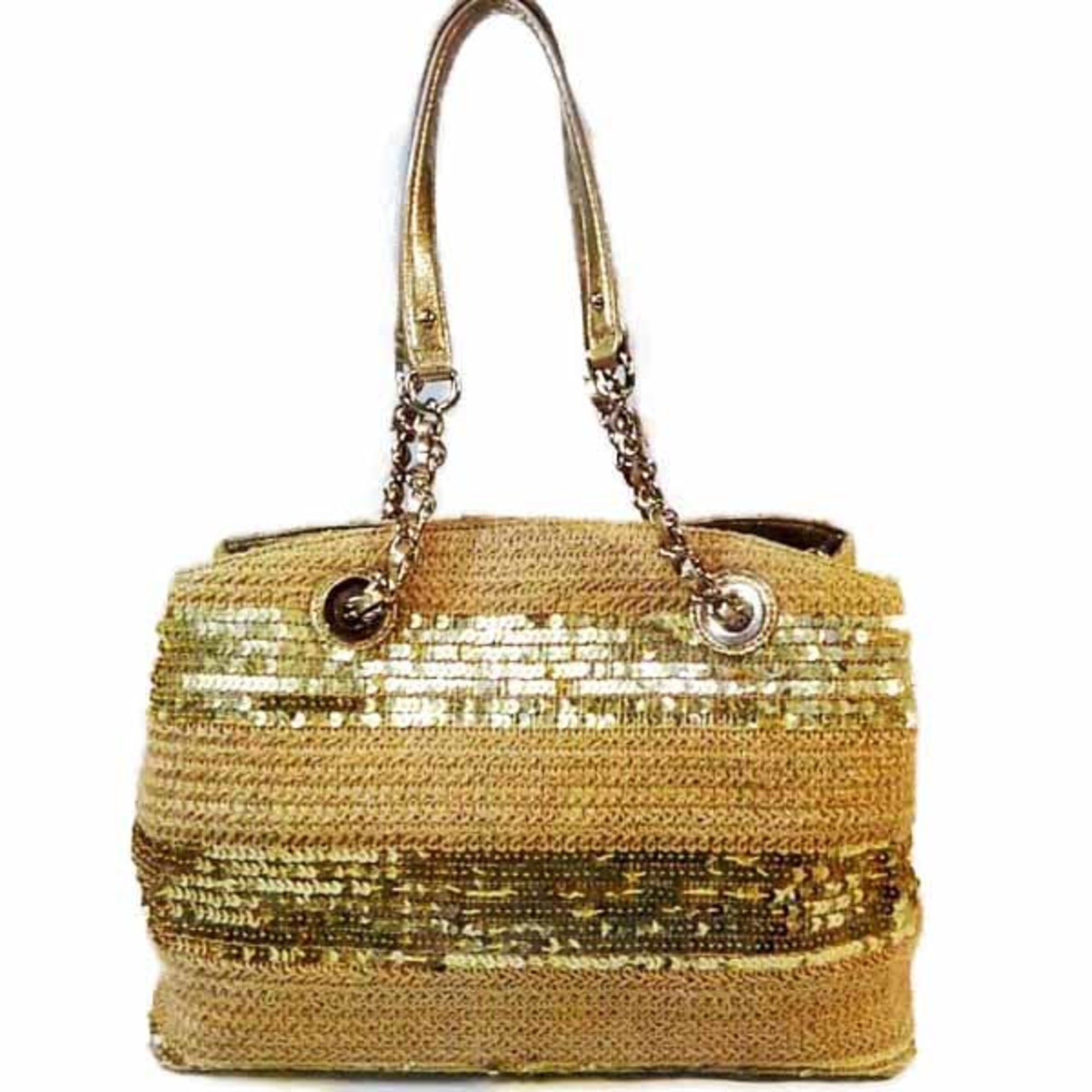 Pre-Owned Kate Spade Shoulder Bag with Sequins and Chain Strap, Gold (Good)