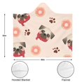 thumbnail image 3 of Wearable Blanket,Pug and Donut Hooded Wearable Flannel Blanket for Adults & Teens,Winter Poncho Shawl Wrap Cape Cozy Anti-Pill,50"x60", 3 of 5