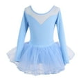 thumbnail image 1 of WEIYLL Robes de Fille Performance Danse Enfants Printemps Manches Longues Robe Bleue Unie 3-4 Ans, 1 of 2