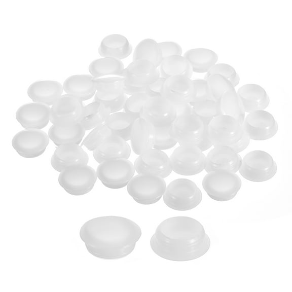 Uxcell 50Pack 16mm(5/8") Dia Plastic Screw Hole Plugs Thread Type Covers, Clear